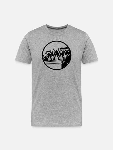Fans Stadion Silhouette - Männer Premium Bio T-Shirt - Grau meliert