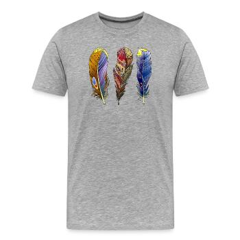 Stylo - T-shirt bio Premium Homme - gris chiné - Devant - Damien (186cm)