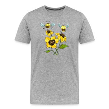 Insectes - T-shirt bio Premium Homme - gris chiné - Devant - Damien (186cm)