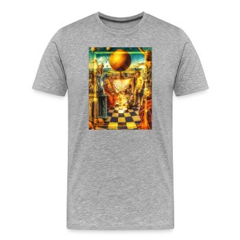 Psychedelic Order of Time - Men's Premium Organic T-Shirt - heather grey - Front - Damien (186cm)