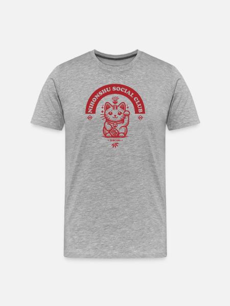 Nihonshu Sozialclub - Männer Premium Bio T-Shirt - Grau meliert