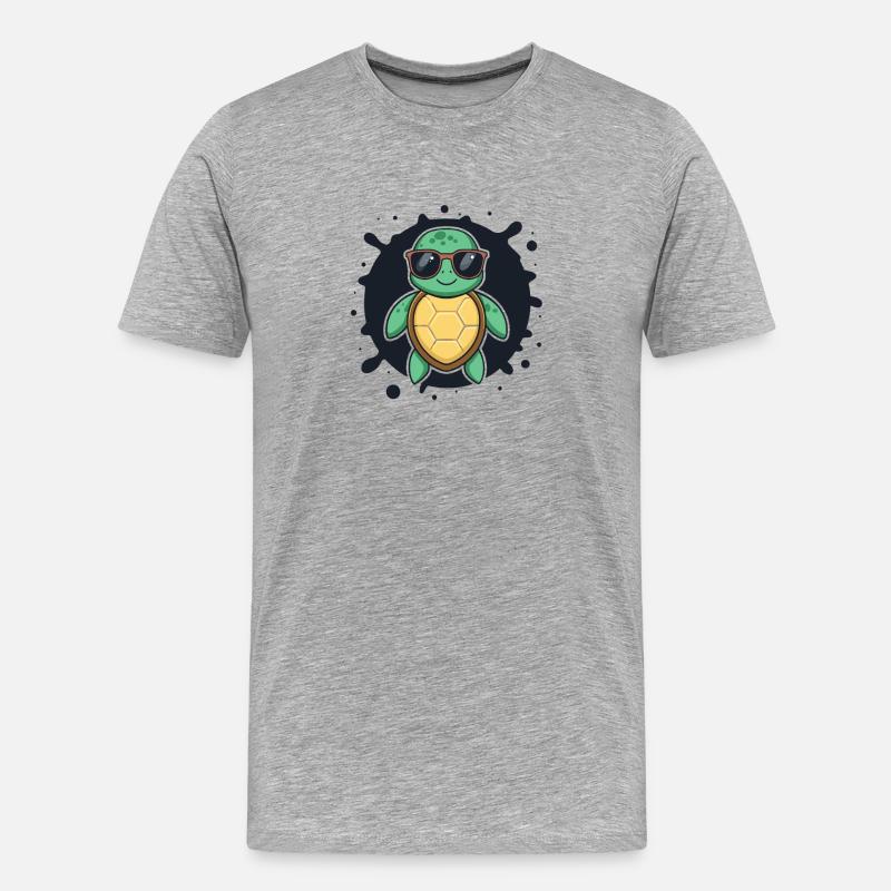 Sea Turtle Cool-Sonnenbrille - Männer Premium Bio T-Shirt - Grau meliert