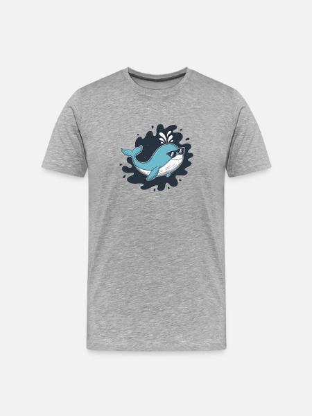 Blue Whale Sunglasses - Men's Premium Organic T-Shirt - heather grey