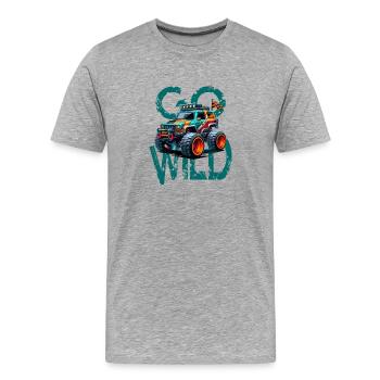 Off Road Monster Truck Abenteuer - Männer Premium Bio T-Shirt - Grau meliert - Vorne - Damien (186cm)