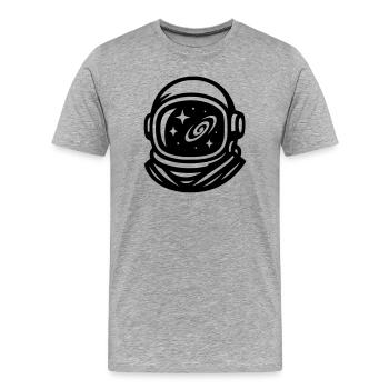 Astronaut - Men's Premium Organic T-Shirt - heather grey - Front - Damien (186cm)
