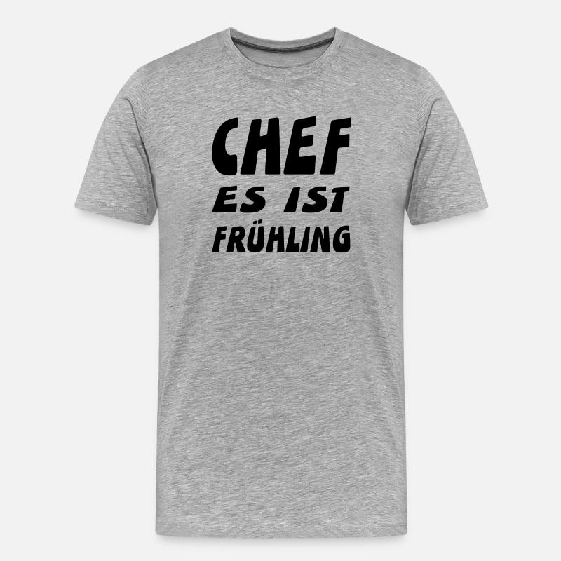 Chef - Männer Premium Bio T-Shirt - Grau meliert