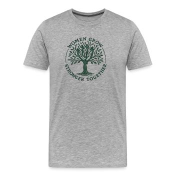 Frauen wachsen gemeinsam stark - Männer Premium Bio T-Shirt - Grau meliert - Vorne - Damien (186cm)