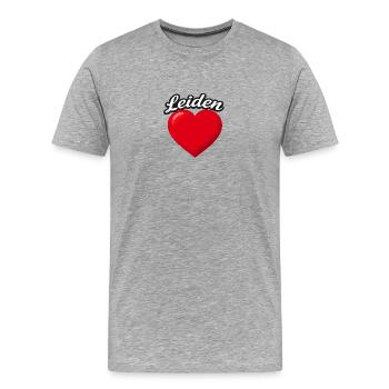 Herzentwurf von Leiden - Männer Premium Bio T-Shirt - Grau meliert - Vorne - Damien (186cm)