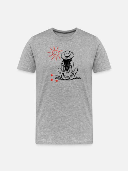 Longing for sun - Men's Premium Organic T-Shirt - heather grey