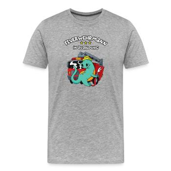 Feuerwehrmann in Ausbildung Feuerwehrausbildung - Männer Premium Bio T-Shirt - Grau meliert - Vorne - Damien (186cm)