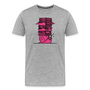 Bureau des dossiers d’escargots colorés - T-shirt bio Premium Homme - gris chiné - Devant - Damien (186cm)