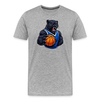 Panthère avec un motif de basket - T-shirt bio Premium Homme - gris chiné - Devant - Damien (186cm)
