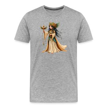 Reine aux Ailes d’Or - T-shirt bio Premium Homme - gris chiné - Devant - Damien (186cm)