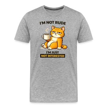 Mürrische Katzenkaffee-Einstellung - Männer Premium Bio T-Shirt - Grau meliert - Vorne - Damien (186cm)