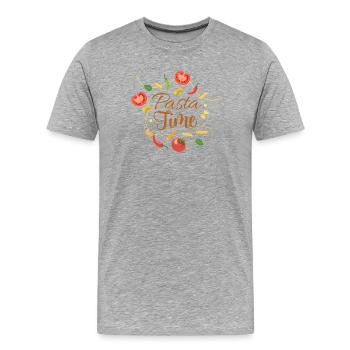 Pasta Time – Funny Italian Food & Pasta Lover Desi - Men's Premium Organic T-Shirt - heather grey - Front - Damien (186cm)