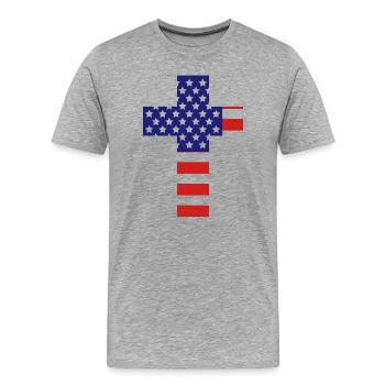 Christliches Kreuz - Männer Premium Bio T-Shirt - Grau meliert - Vorne - Damien (186cm)