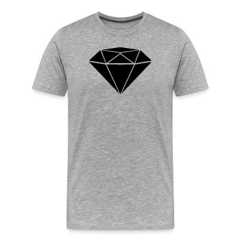 diamond - Men's Premium Organic T-Shirt - heather grey - Front - Damien (186cm)