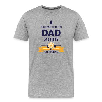 Beförderung zum Vater 2016 - Männer Premium Bio T-Shirt - Grau meliert - Vorne - Damien (186cm)