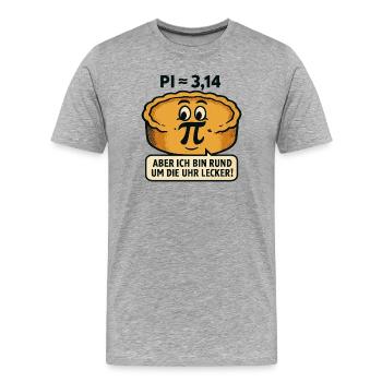 Pi-Day-Mathe-Kuchen - Männer Premium Bio T-Shirt - Grau meliert - Vorne - Damien (186cm)