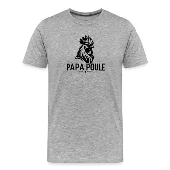 Daddy Hen – Beschützender Daddy - Männer Premium Bio T-Shirt - Grau meliert - Vorne - Damien (186cm)