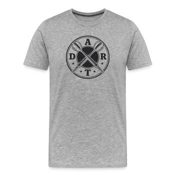 Logo DART Tenue sportive vintage Arrows - T-shirt bio Premium Homme - gris chiné - Devant - Damien (186cm)