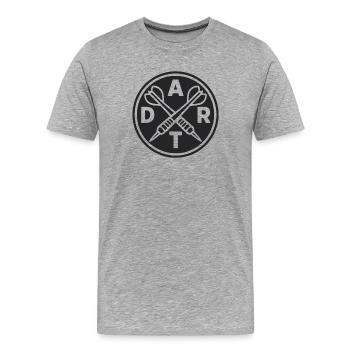 Tenue sportive du logo DART Arrows - T-shirt bio Premium Homme - gris chiné - Devant - Damien (186cm)