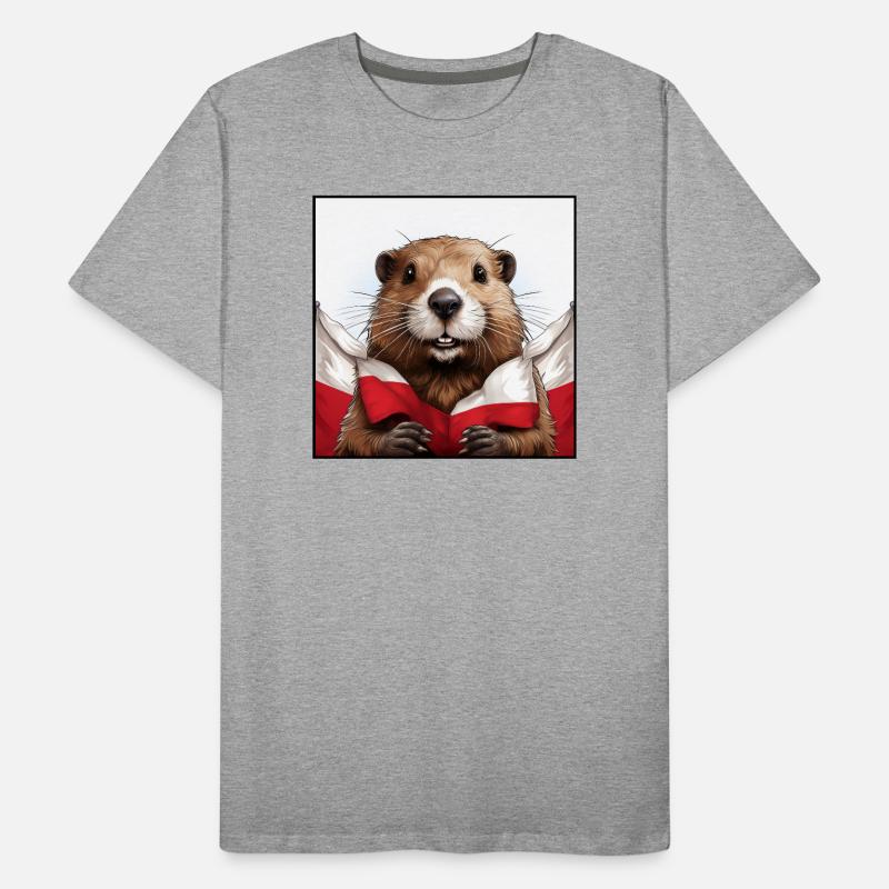 Drapeau de la Pologne du Beaver T-shirt bio Premium Homme
