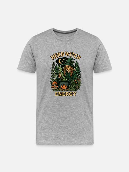 Herb Witch Energy - Men's Premium Organic T-Shirt - heather grey