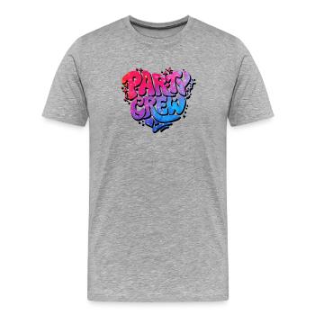 Équipe de fête - T-shirt bio Premium Homme - gris chiné - Devant - Damien (186cm)