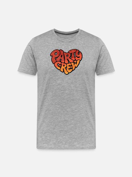 Party Crew Heart - Men's Premium Organic T-Shirt - heather grey
