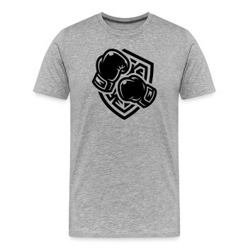 Boxing Gloves Coat of Arms Boxing - Men's Premium Organic T-Shirt - heather grey - Front - Damien (186cm)
