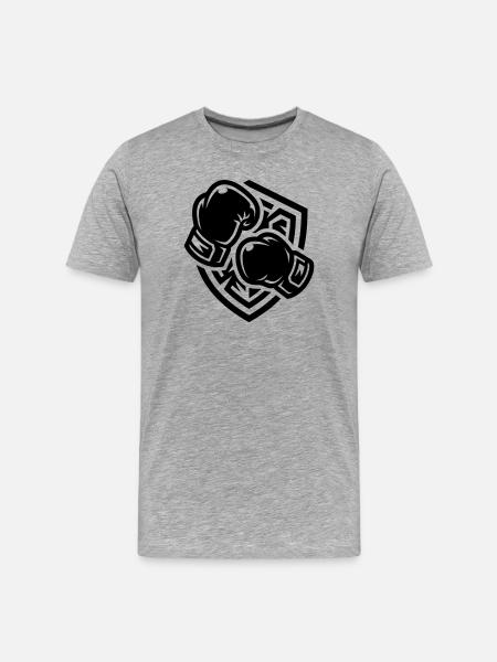 Guantes de boxeo Escudo de armas Boxeo - Camiseta orgánica premium hombre - gris jaspeado