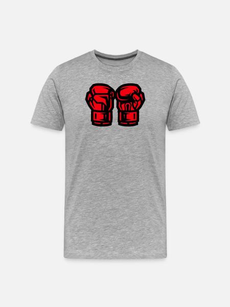Boxhandschuhe Symbol Boxen - Männer Premium Bio T-Shirt - Grau meliert
