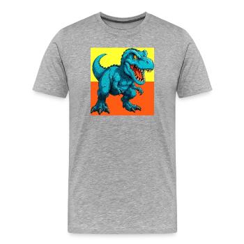 dinosaure - T-shirt bio Premium Homme - gris chiné - Devant - Damien (186cm)