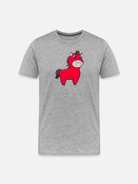 Heulendes Pferd - Männer Premium Bio T-Shirt - Grau meliert