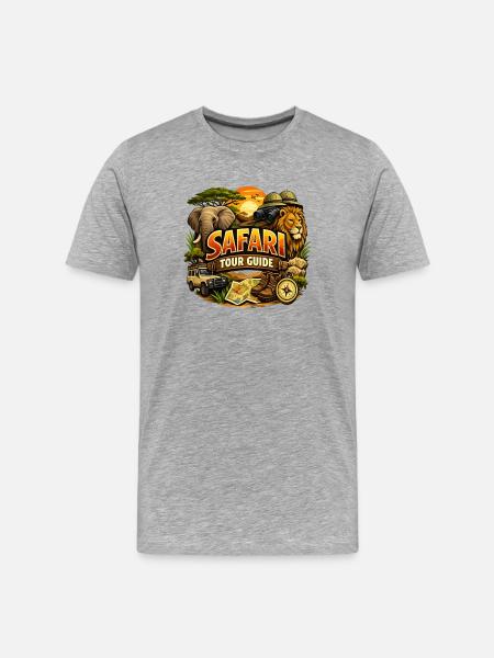 Safari Tour Guide – Wildlife Safari Adventure - Men's Premium Organic T-Shirt - heather grey