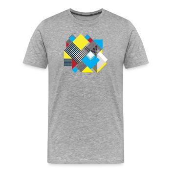 Geometrische Farbquadrat-Komposition - Männer Premium Bio T-Shirt - Grau meliert - Vorne - Damien (186cm)