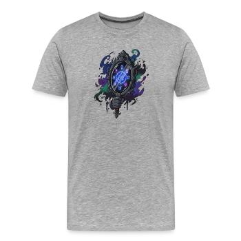 Runen Spiegelzauber - Männer Premium Bio T-Shirt - Grau meliert - Vorne - Damien (186cm)