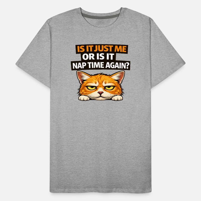 Nap Time Cat Meme Men's Premium Organic T-Shirt