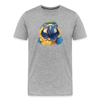 Aras Ara - Männer Premium Bio T-Shirt - Grau meliert - Vorne - Damien (186cm)