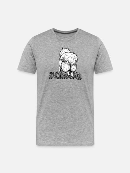 Eurasier | I Like Big - Männer Premium Bio T-Shirt - Grau meliert