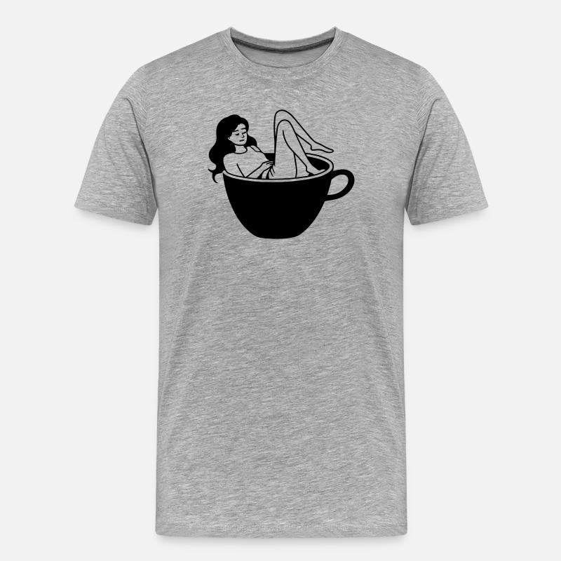 Kaffeekultur - Männer Premium Bio T-Shirt - Grau meliert