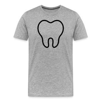 Tooth - Men's Premium Organic T-Shirt - heather grey - Front - Damien (186cm)