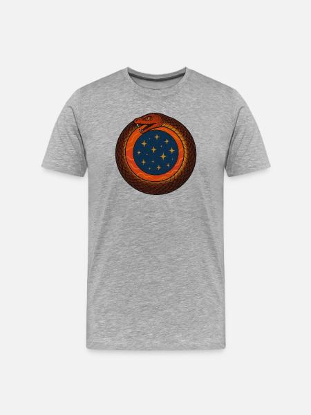 Cosmic Ouroboros Emblem - Men's Premium Organic T-Shirt - heather grey