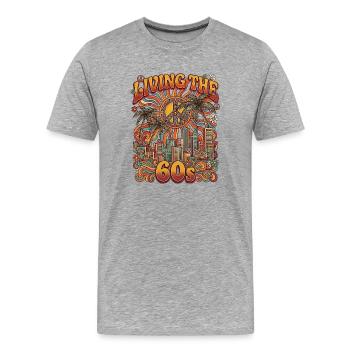 Vie hippie des années 60 - T-shirt bio Premium Homme - gris chiné - Devant - Damien (186cm)