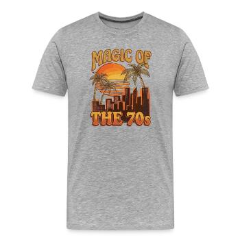 Amour des années 70 - T-shirt bio Premium Homme - gris chiné - Devant - Damien (186cm)