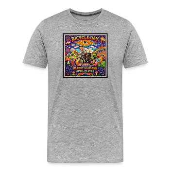 Journée du vélo Albert Hofmann - T-shirt bio Premium Homme - gris chiné - Devant - Damien (186cm)