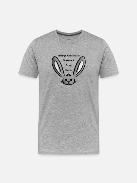 Grey Hare/Hair - Men's Premium Organic T-Shirt - heather grey