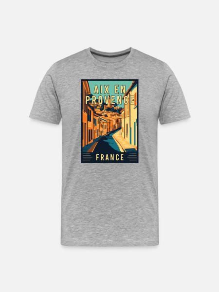 Discover Charming Aix-en-Provence in France - Men's Premium Organic T-Shirt - heather grey