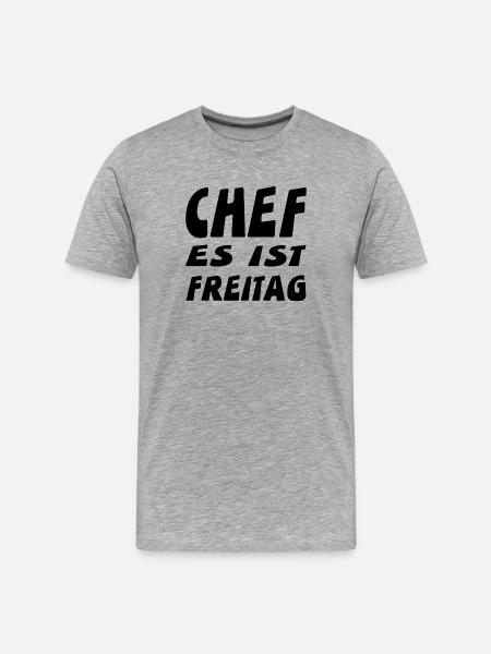 Chef - Männer Premium Bio T-Shirt - Grau meliert